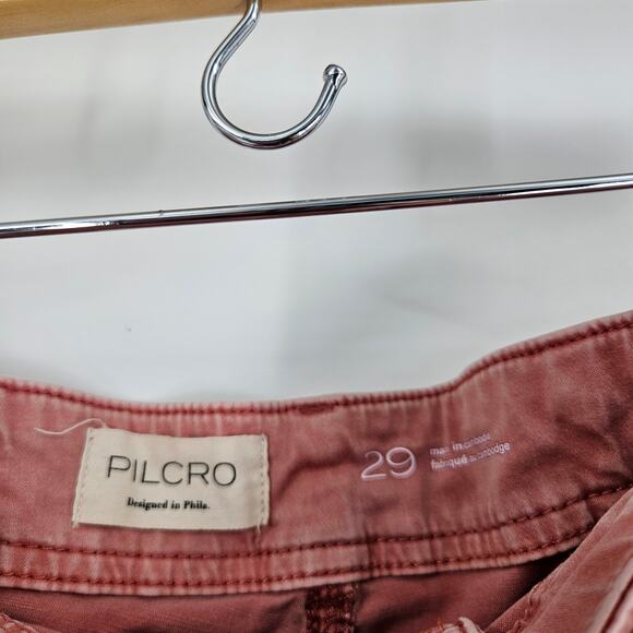 Anthropologie Pilcro Demilune Pants Light Pink Low-rise Utility Flare Leg Sz 29 - Picture 4 of 7